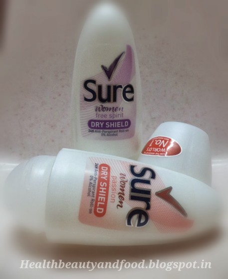 Sure Women Dry Shield Anti-Perspirant Roll-on passion and free